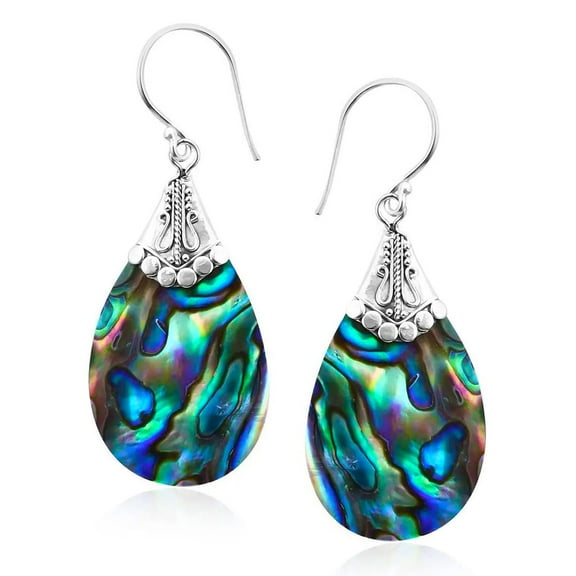 BALI LEGACY 925 Sterling Silver Abalone Shell Dangle Drop Earrings Stylish Fashion Jewelry for Women Graduation Gifts for Her Gifts