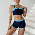 thumbnail image 1 of Conjunto de bikini deportivo para mujer, traje de baño de 2 piezas con sujetador con cremallera frontal a la moda, traje de baño para surfear, 1 of 7