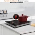 thumbnail image 4 of Karinear 110V Electric Cooktop 2 Burners - Efficient Knob Control Countertop & Built-in Ceramic Cooktop for Precise Cooking, 9 Heating Levels, Hot Warning, Over-Temperature Protection, 4 of 8