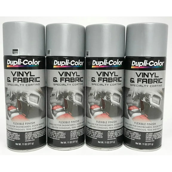 Duplicolor HVP103 - 4 Pack Vinyl & Fabric Spray Paint Silver - 11 oz