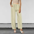 thumbnail image 2 of Womens Pants Women's Spring Summer Fall Plus Size Loose Cotton And Linen Casual Pants, 2 of 5