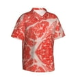thumbnail image 2 of Daiia Beef Steaks Hawaiian Shirt for Men Gentle Cotton Regular Short Sleeve Casual-Small, 2 of 9