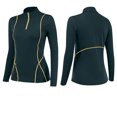 thumbnail image 7 of Womens Athletic Shirts Workout Long Sleeve Slimming Tops Mock Neck Summer Yoga Running Quickdrying Shirt, Green, L, 7 of 7