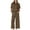 Coffee, variant on Women's Loose Solid Color Cotton Linen Casual Suit Drawstring High Waist Wide Leg Sweatsuit Beige,S