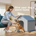 thumbnail image 2 of SAZYY Indoor Outdoor Waterproof Dog House, Puppy Shelter with Air Vents and Elevated Floor, Sturdy Dog Kennel for Small to Large Sized Dogs, Easy to Assemble Blue 38.62*36.26*38.07, 2 of 7