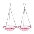 thumbnail image 1 of KoiLife Bird Feeder Tray Platform Bird Feeder Birdfeeders Outside Hanging Finch Feeder Cardinal Bird Feeder 18" Purple 2 Pcs Single Layer Hanging Bird Feeder with Metal Chain Bird Bathing Basin, 1 of 5