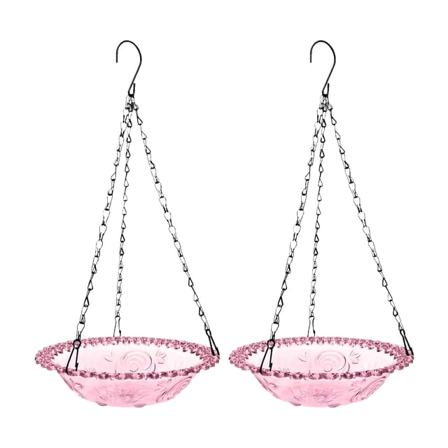 KoiLife Bird Feeder Tray Platform Bird Feeder Birdfeeders Outside Hanging Finch Feeder Cardinal Bird Feeder 18" Purple 2 Pcs Single Layer Hanging Bird Feeder with Metal Chain Bird Bathing Basin