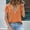 Orange, variant on Womens Casual High-Neck Short Sleeve Solid Color Lace Blouse for Summer,Red,Size 2XL