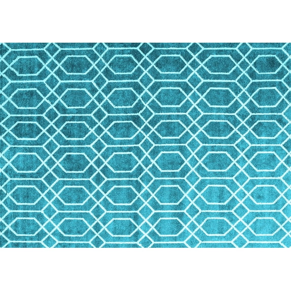 Ahgly Company Indoor Rectangle Abstract Light Blue Contemporary Area Rugs, 7' x 9'