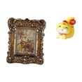 thumbnail image 1 of Marco de fotos floral tallado a mano y estatua de serpiente de dibujos animados, figura decorativa de resina, adorno de mesa para oficina, dormitorio,, 1 of 8