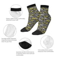 thumbnail image 5 of Rateoe Modern Yellow Excavator Pattern Quarter Crew Socks,Toe Seamed Ankle Socks,Cotton Cushioned Breathable Athletic Crew Sports Socks, 5 of 7