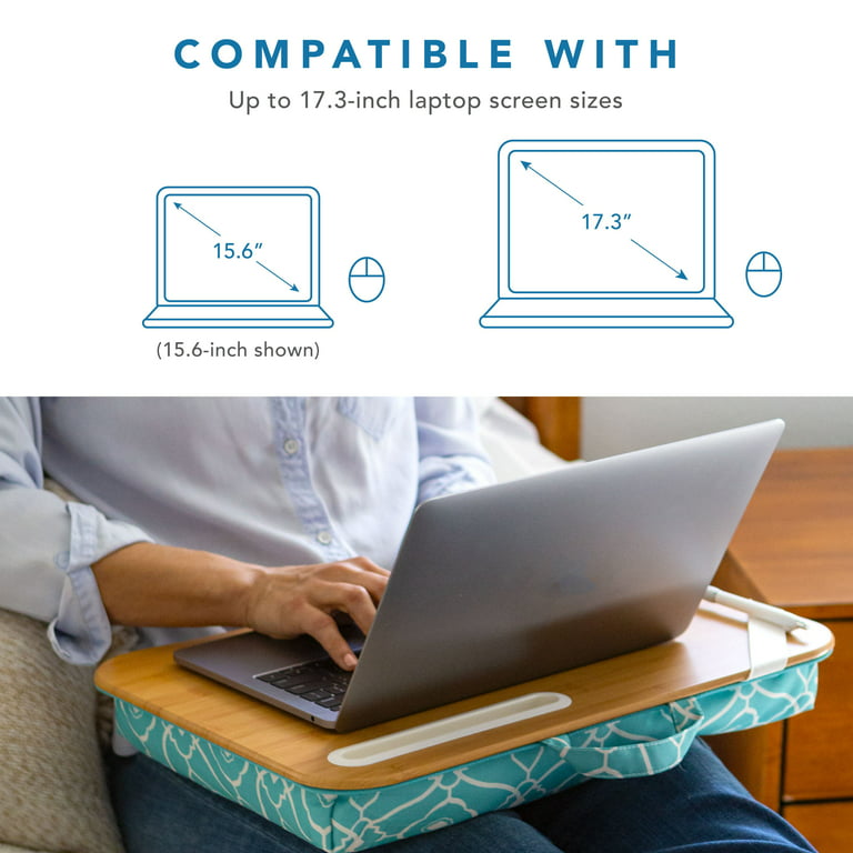 Portable Laptop Lap Desk with Soft Pillow Cushion and Multi