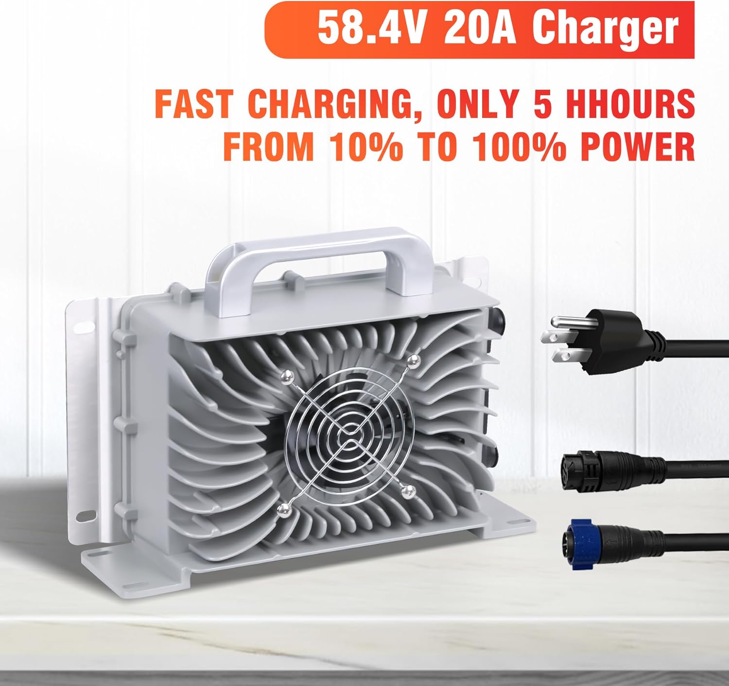 48V(51.2V) 100AH LiFePO4 Lithium Golf Cart Battery, 200A BMS,Metal Case, 32 Charging,Stackable for RV,Solar Off-Grid,8000+ Cycles