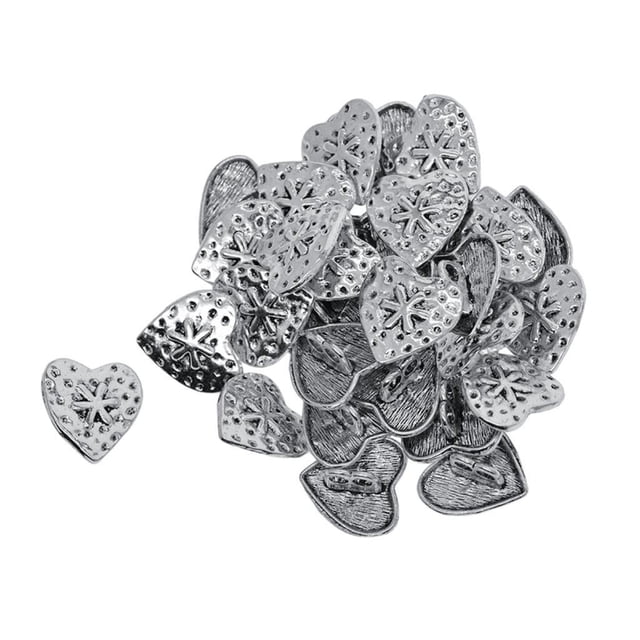 Rongfmy 30 Pcs Antique Buttons Metal Buttons Jeans Buttons rative Buttons For Heart Shape Snowflake