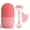 pink, variant on 3pcs Facial Ice Cube Mold + Jade Roller & GuaSha Set, Reusable Silicone Cold Therapy Skin Care Tools, Roller Msagger for Neck Eye for Face and Body Massager