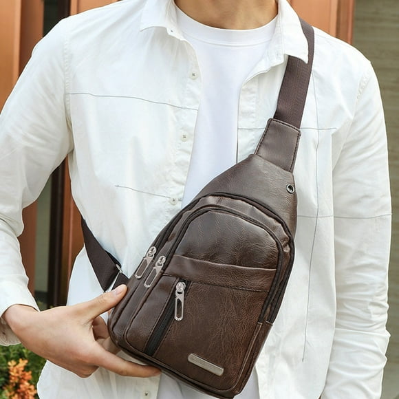 COMTOA Sling Bag for Women Men Backpack Fanny Pack Crossbody Chest Travel Shoulder Belt Bags Purse Handbag PU Leather