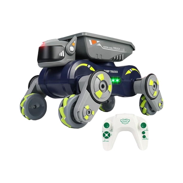 CAIROYAR Juguetes de perro robot para niños y niñas, coche de control remoto para niños de 5 a 7 años, coche RC deformable que gira 360°, juguete de perro robot de 2,4 GHz con luces y música, camione