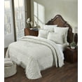 thumbnail image 2 of Better Trends 3 Piece Chenille Bedspread Set for King Bedspread 100% Cotton Medallion Design Lightweight Bedspread for all Season Heirloom Collection (Ivory), 2 of 7