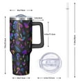 thumbnail image 3 of 1pc mushroom 40oz Tumbler with Straw & Handle - Insulated Stainless Steel Cup | Holiday Gift for Man Women (Christmas, Valentine's, Birthday), 3 of 5