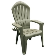 Adams Big Easy Outdoor Resin Adirondack Chair with Cup Holder, Gray