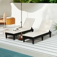 thumbnail image 2 of Gymax Lot de 2 Chaises Longues de Patio Fauteuil Inclinable avec Dossier Réglable à 3 Positions et Coussin Noir et Blanc, 2 of 10