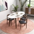 thumbnail image 6 of Aslan Modern Solid Wood Walnut Oval Dining Room Table and Chair Set for 4, 6 of 6