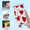 thumbnail image 6 of 11oz Double-Wall Vacuum Insulated Stainless Steel Tumbler with Straws Sports Mugs BPA-Free Red Hearts with Musical Notes, 6 of 7