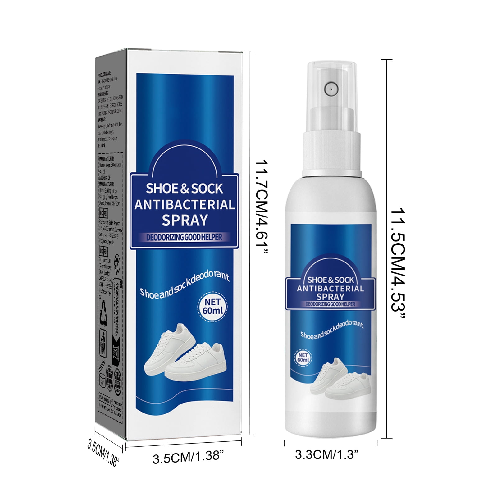 Alvantor Shoe Deodorizer Spray, Odor Eliminator, Destroys Stubborn Shoe Smells, 2.02fl.oz