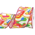 thumbnail image 2 of Homeford Abstract Bright Ink Mix Pattern Wired Ribbon, 2-1/2-inch, 10-yard, Multicolor, 2 of 4
