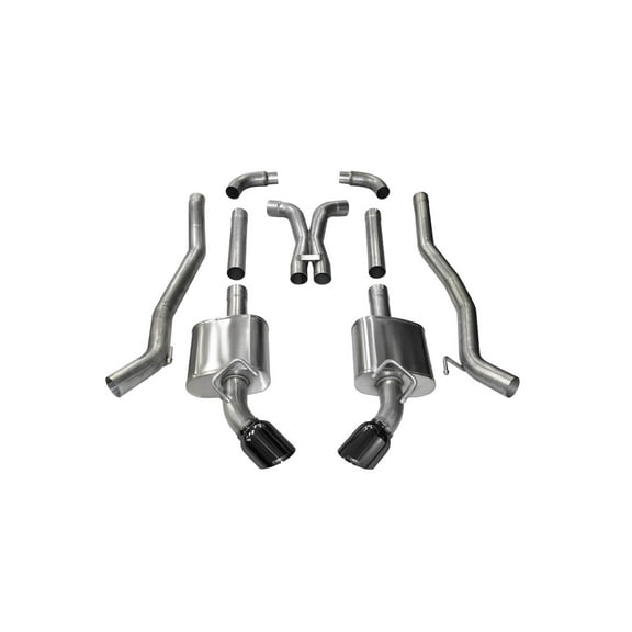 Corsa 10-15 Chevrolet Camaro SS 6.2L V8 Manual Black Xtreme 3in Cat-Back - 14968BLK Fits select: 2012-2013,2015 CHEVROLET CAMARO 2SS