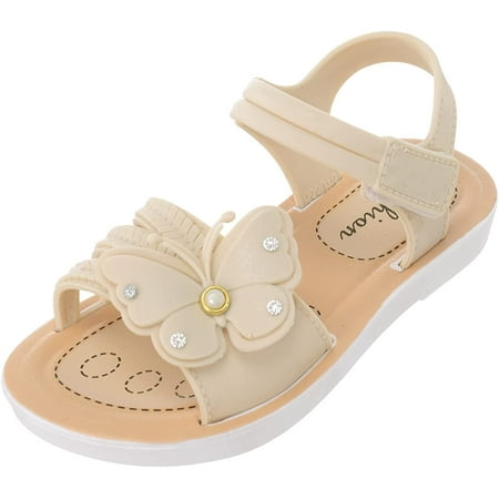 

Baby Girls Sandals Soft Sole Open Toe Sandals Hook Loop Butterfly Shoes Summer Beach for Toddler/Little Kid/Big Kid