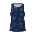 thumbnail image 4 of Easygdp Snowflake Dark Blue Men's Tank Top, Sleeveless Muscle T Shirts, Breathable, Quick-Dry, Loose for Gym, Running, Fitness - 3X-Large, 4 of 9