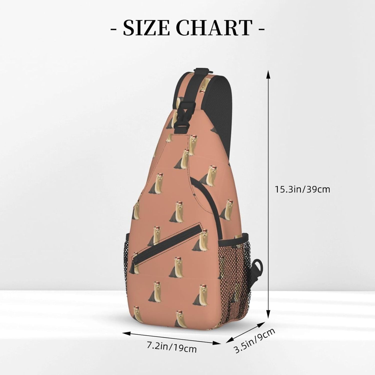 Yorkshire Terrier Animal Pattern Sling Bag Crossbody Hiking Travel Chest Bags Backpack Shoulder Daypack for Women Men