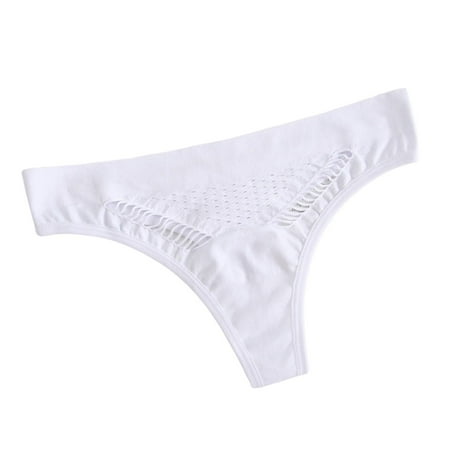 

HEVIRGO Solid Color Elastic Hip Lift Women Panties Sexy Low Rise Hollow Out Briefs
