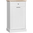 thumbnail image 3 of Kitchen Tilt Out Trash Cabinet,Free Standing Recycling Cabinet Trash Can Holder With Drawer,Wooden Kitchen Trash Can Cabinet,White, 3 of 6