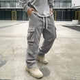 thumbnail image 4 of Wutalume Men's Cargo Pants with Pockets — Loose Work Trousers for Men, Drawstring Baggy Style, Multi-Pocket Casual Pants for Outdoor, 4 of 7