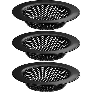 Sink Strainer for Kitchen Sink - 3 Pack Black Sink Drain Strainer Stopper Basket, 4.5" Kitchen Sink Strainers, Drain Food Catcher for Most Kitchen Sinks
