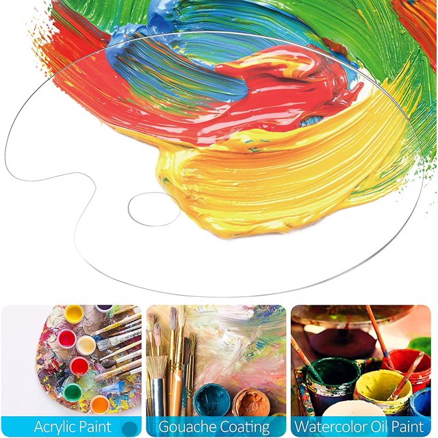 Paleta de pintura acrílica transparente de forma ovalada paleta de arte para pintura artesanal Diy 3020cm 2 piezas Banban ZefeiWu 8390614305267