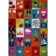 Ladole Rugs Tapis de Tapis de Cuisine Doux et Confortable Thème Alphabets en Multicolore, 4x6 (3'11" x 5'3", 120cm x 160cm) – image 1 sur 6