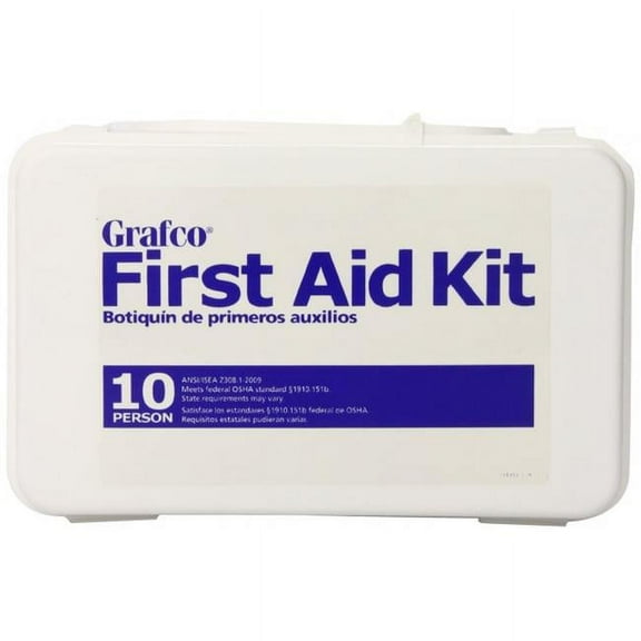 Lumiscope First Aid Kit 10 Person Ideal For Home And Small Office, White