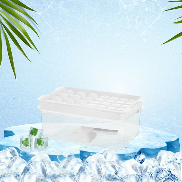 Two In One Ice, Shaped Ice Pellets, Circular Ice Balls, Lattice Ice Shovels, Double Layer With Cover, Press Ice Storage Box