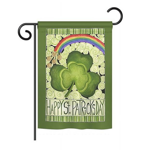 Breeze Decor BD-SA-G-102054-IP-BO-DS02-US Happy St. Patricks Day Spring - Seasonal St Patrick Impressions Decorative Vertical Garden Flag - 13 x 18.5 in.