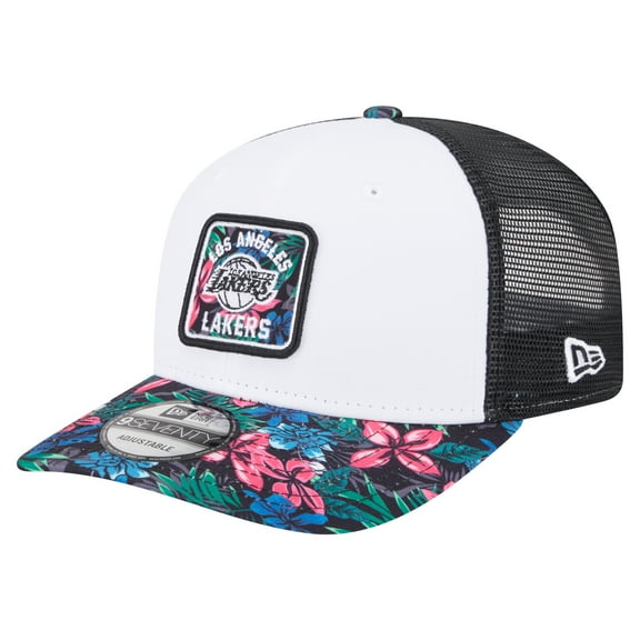 Men's-New Era White Los Angeles Lakers Floral 9SEVENTY Adjustable Hat