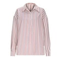 thumbnail image 4 of Womens Button Down Striped Shirts Long Sleeve Blouses Lightweight Business Dressy Casual Tops Spring Clothes Outfits, 4 of 9