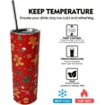 thumbnail image 6 of Christmas Gingerbread Man Holiday Skinny Tumbler with Lid and Straw Merry,20 ozChristmas Snowman Coffee Mug Cup,Christmas Holiday Gift, 6 of 6