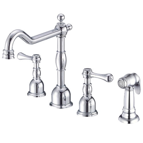 Danze Opulence Double Handle Deck Mounted Kitchen Faucet With Side
