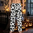 thumbnail image 2 of CONFREE Halloween Men's Pajama Pants Hallowmas Pj Pants for Men Pumpkin Ghost Print Lounge Bottoms Elastic Waist Drawstring Sleepwear With Pockets, 2 of 6
