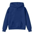 thumbnail image 3 of Kid Hoodie Navy Hooded Casual Long Sleeve Sweatshirts Jackets Warm Fall Winter Clothes Toddler Clothes for Girls 2-3 Years, 3 of 4