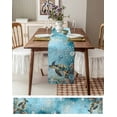thumbnail image 6 of Hokiten Table Runners 70 Inches Long Dress Scarves, Coastal Sea Turtle Farmhouse Coffee/Dining/Kitchen Table Decor, Holiday Table Runner, Vintage Teal Nautical Beach Botanical 13x70 Inch, 6 of 7