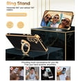 thumbnail image 6 of LeYi for Galaxy A36 5G Phone Case: A36 Phone Case with 2pcs Tempered Glass Screen Protector and 360° Rotatable Magnetic Stand, Rose Gold Plated Edge Funda para Samsung A36 5G Case，Black, 6 of 8